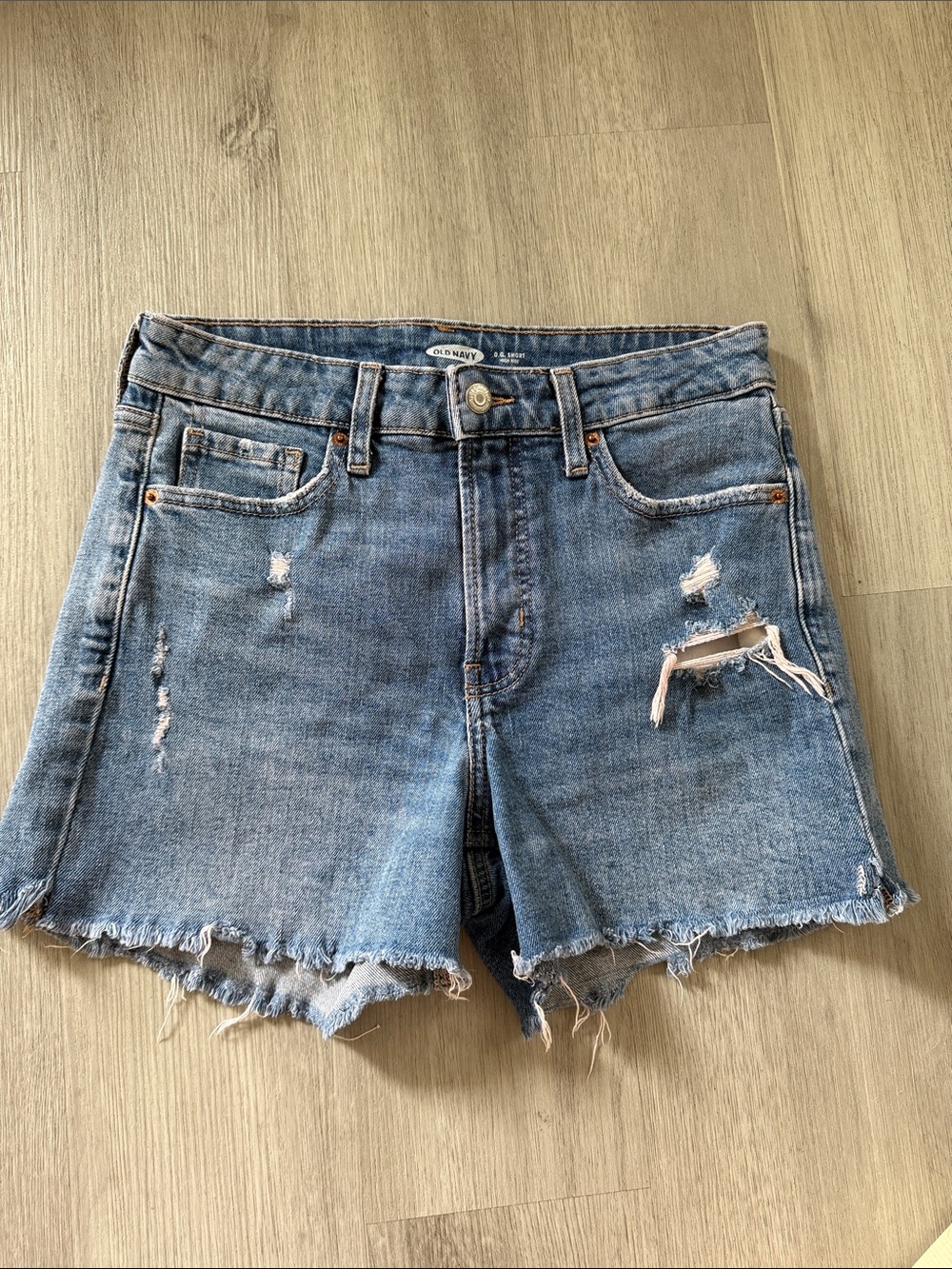 Old Navy Blue Distressed Denim Cutoff Shorts